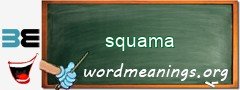 WordMeaning blackboard for squama